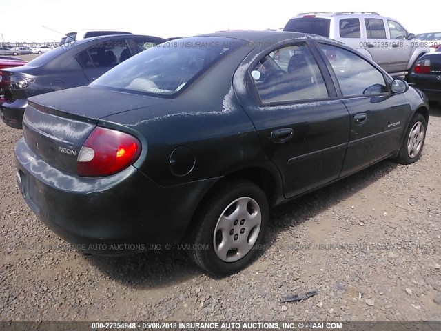 1B3ES46C4YD860692 - 2000 DODGE NEON ES GREEN photo 4