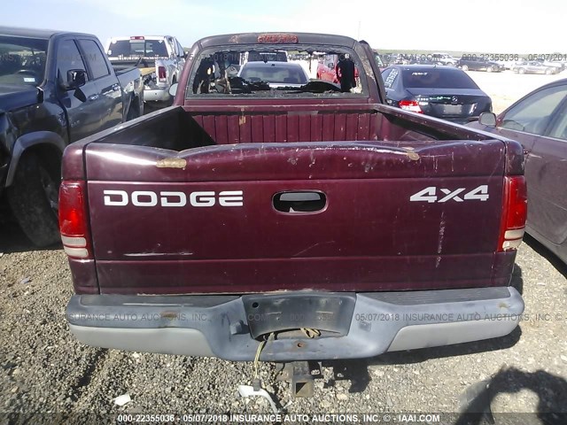 1B7GG26X71S248035 - 2001 DODGE DAKOTA MAROON photo 8