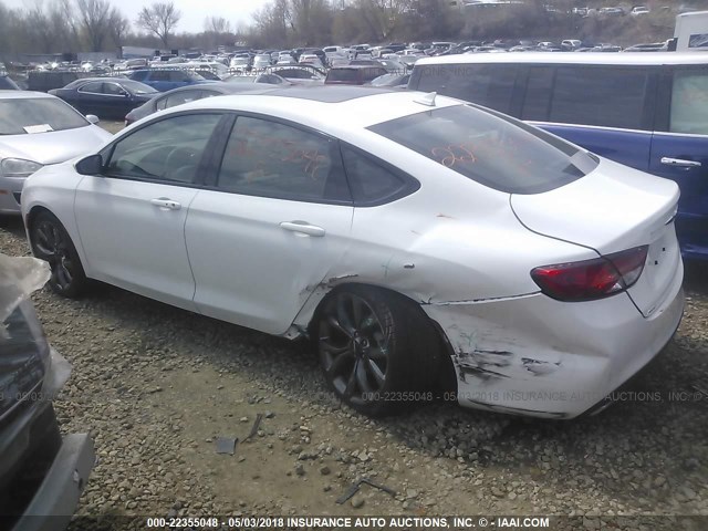 1C3CCCDG9FN678453 - 2015 CHRYSLER 200 S WHITE photo 3