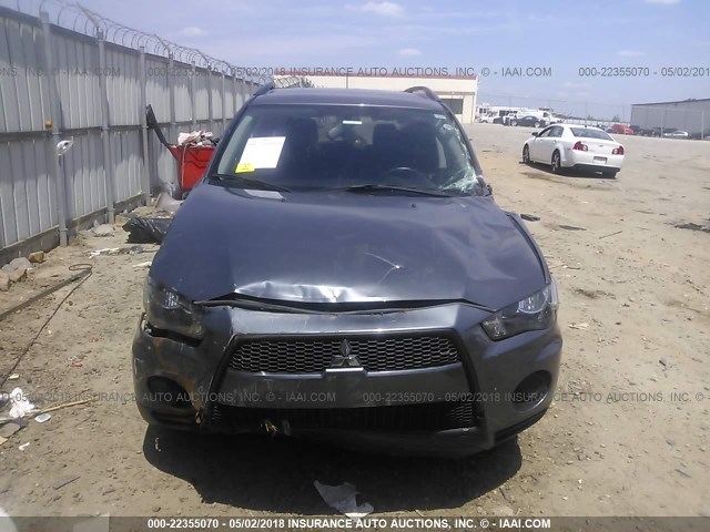 JA4AS2AW4CU030736 - 2012 MITSUBISHI OUTLANDER ES ნაცრისფერი ფოტო 6