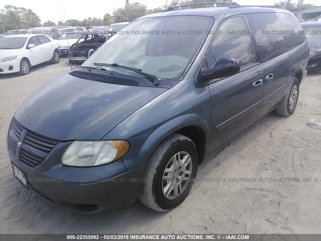 2D4GP24R45R322462 - 2005 DODGE GRAND CARAVAN SE Light Blue photo 2