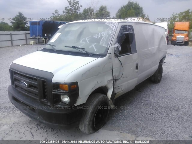 1FTNE1EW2BDA85607 - 2011 FORD ECONOLINE E150 VAN WHITE photo 2