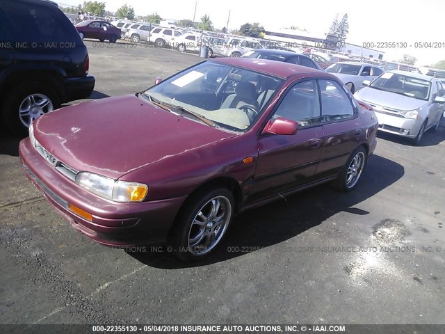 JF1GC6555SH512327 - 1995 SUBARU IMPREZA LX MAROON photo 2