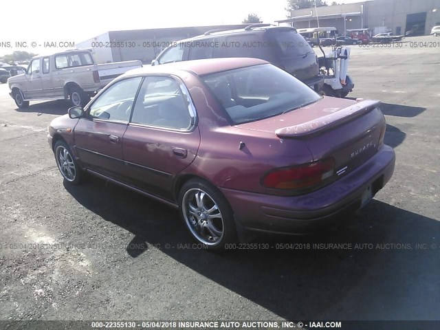 JF1GC6555SH512327 - 1995 SUBARU IMPREZA LX MAROON photo 3