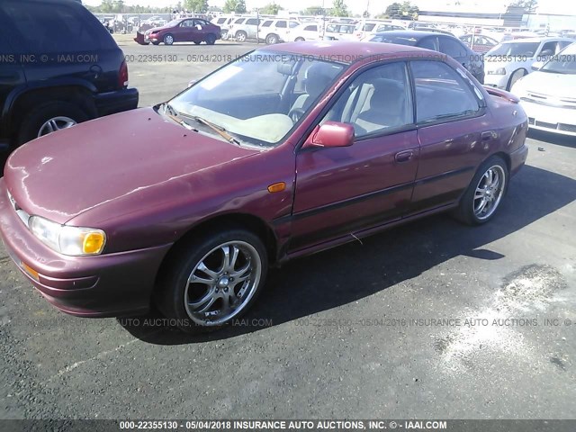 JF1GC6555SH512327 - 1995 SUBARU IMPREZA LX MAROON photo 6