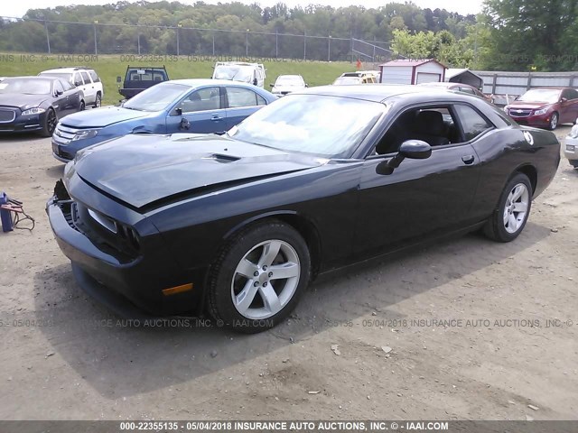 2C3CDYAG1DH670156 - 2013 DODGE CHALLENGER SXT BLACK photo 2