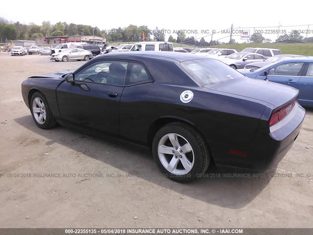 2C3CDYAG1DH670156 - 2013 DODGE CHALLENGER SXT BLACK photo 3