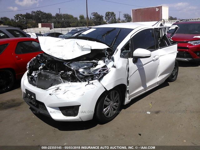 JHMGK5H55GX018953 - 2016 HONDA FIT LX WHITE photo 2