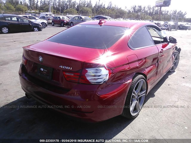 WBA3N3C52FK234920 - 2015 BMW 428 I RED photo 4