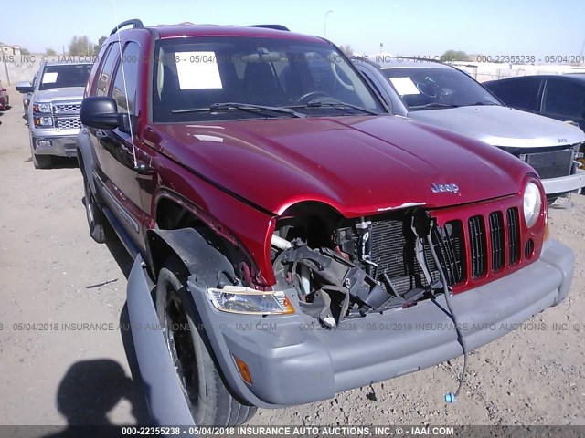 1J4GL48K05W643532 - 2005 JEEP LIBERTY SPORT RED photo 6