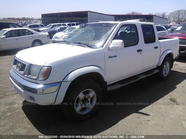 1N6ED27Y4YC433703 - 2000 NISSAN FRONTIER CREW CAB XE/CREW CAB SE WHITE photo 2