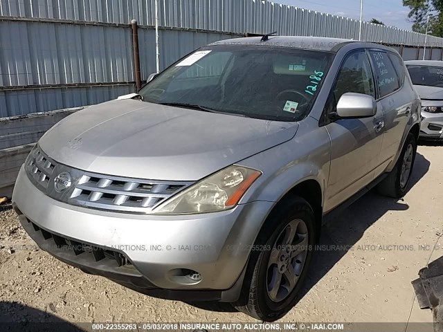 JN8AZ08T35W303680 - 2005 NISSAN MURANO SL/SE/S SILVER photo 2