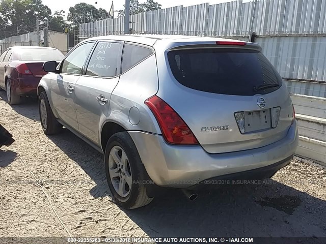 JN8AZ08T35W303680 - 2005 NISSAN MURANO SL/SE/S SILVER photo 3