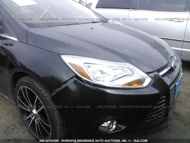 1FAHP3M20CL375486 - 2012 FORD FOCUS SEL BLACK photo 6