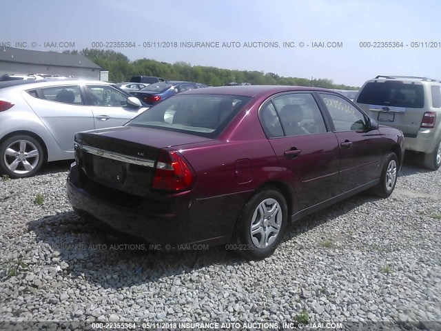 1G1ZS58FX7F184922 - 2007 CHEVROLET MALIBU LS 栗色 照片 4