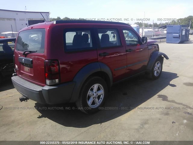 1D8GT28K58W114108 - 2008 DODGE NITRO SXT RED photo 4