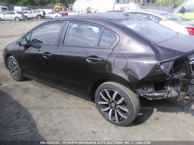 2HGFB2F9XEH547156 - 2014 HONDA CIVIC EXL Qəhvəyi foto 3