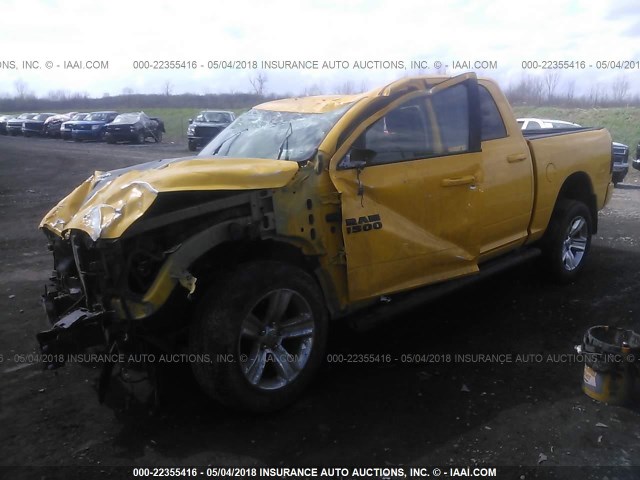 1C6RR7MT4GS335763 - 2016 RAM 1500 SPORT YELLOW photo 2