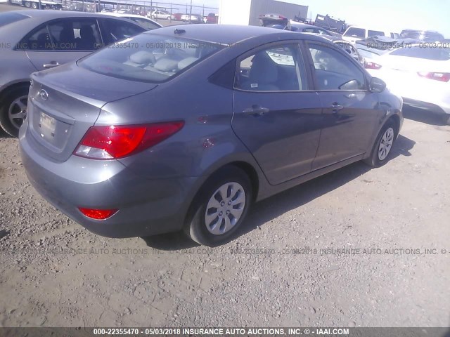 KMHCT4AE6HU273577 - 2017 HYUNDAI ACCENT SE GRAY photo 4