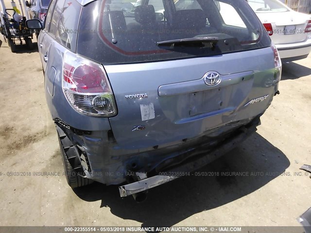 2T1KR32EX6C591672 - 2006 TOYOTA COROLLA MATRIX XR BLUE photo 6