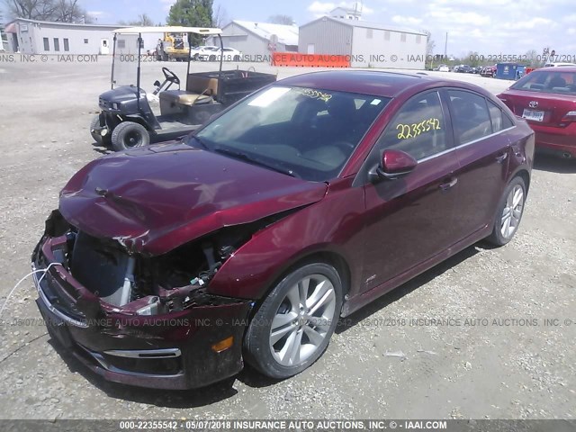 1G1PG5SB7G7120006 - 2016 CHEVROLET CRUZE LIMITED LTZ RED photo 2