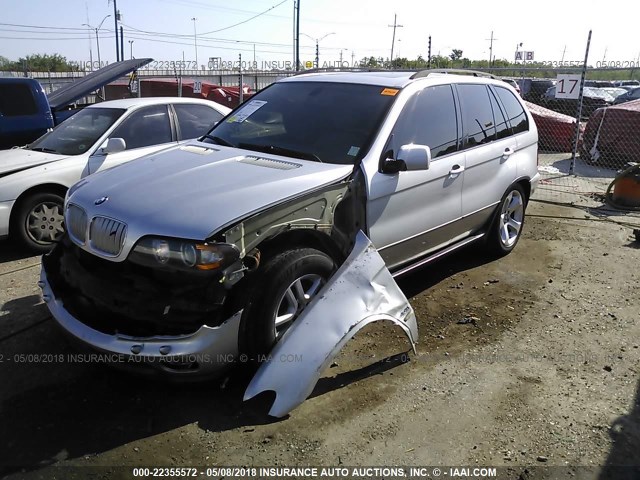 5UXFB53504LV07802 - 2004 BMW X5 4.4I SILVER photo 2