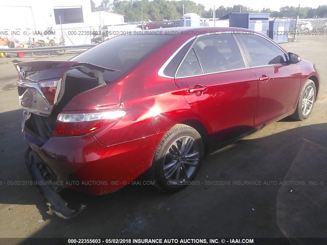 4T1BF1FKXGU514636 - 2016 TOYOTA CAMRY LE/XLE/SE/XSE BURGUNDY photo 4