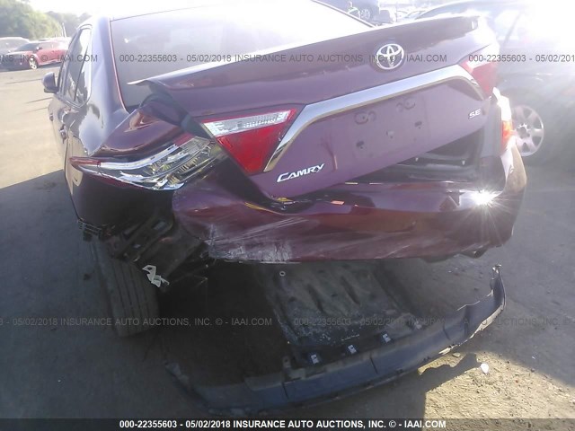 4T1BF1FKXGU514636 - 2016 TOYOTA CAMRY LE/XLE/SE/XSE BURGUNDY photo 6