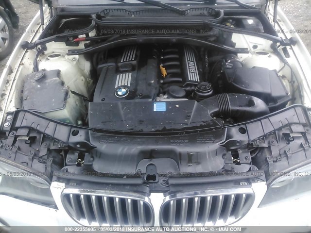 WBXPC93447WF12155 - 2007 BMW X3 3.0SI WHITE photo 10