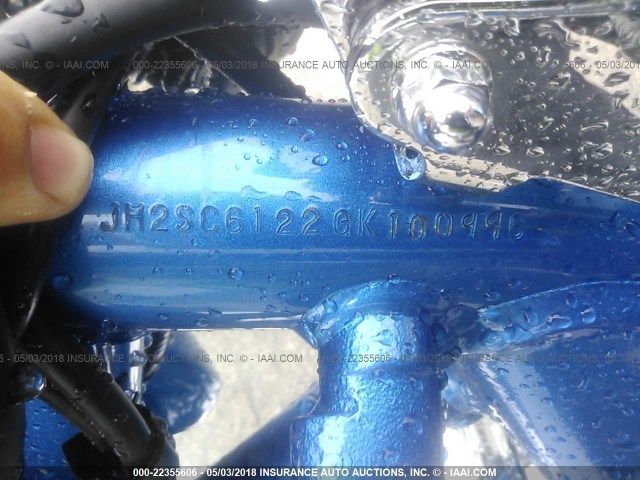 JH2SC6122GK100996 - 2016 HONDA VT1300 CX BLUE photo 10