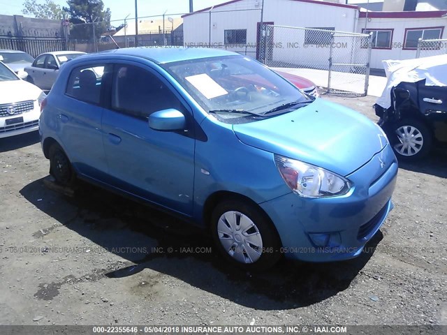 ML32A3HJ9FH040644 - 2015 MITSUBISHI MIRAGE DE BLUE photo 1