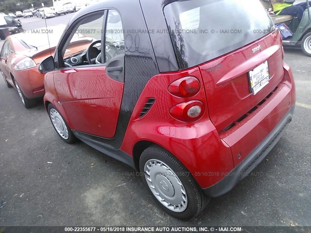 WMEEJ3BA7DK631379 - 2013 SMART FORTWO PURE/PASSION RED photo 3