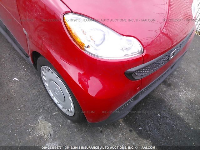 WMEEJ3BA7DK631379 - 2013 SMART FORTWO PURE/PASSION RED photo 6