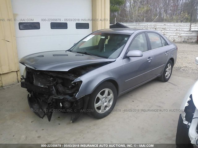 5NPEU46F36H025225 - 2006 HYUNDAI SONATA GLS/LX GRAY photo 2