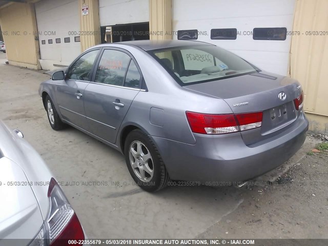 5NPEU46F36H025225 - 2006 HYUNDAI SONATA GLS/LX GRAY photo 3