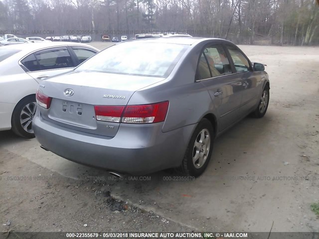 5NPEU46F36H025225 - 2006 HYUNDAI SONATA GLS/LX GRAY photo 4