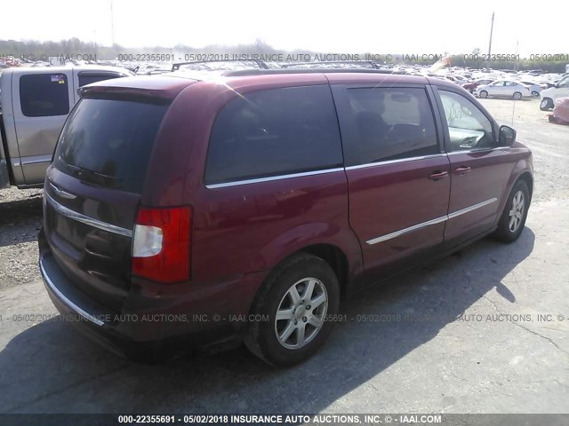 2C4RC1BG4DR525539 - 2013 CHRYSLER TOWN & COUNTRY TOURING RED photo 4