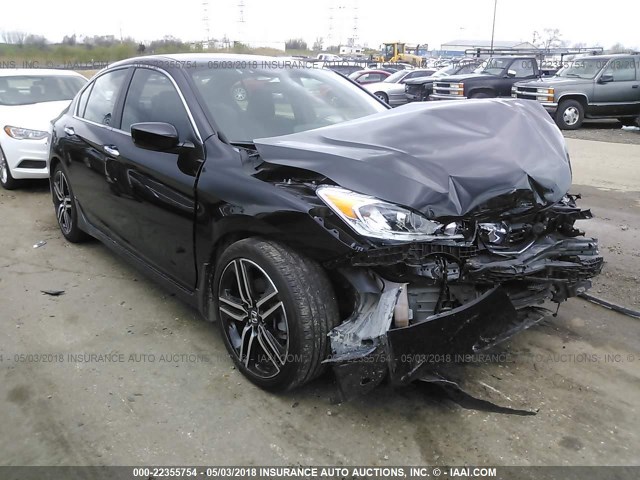 1HGCR2F5XHA283421 - 2017 HONDA ACCORD SPORT BLACK photo 1