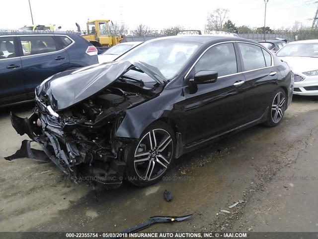 1HGCR2F5XHA283421 - 2017 HONDA ACCORD SPORT 黑色 照片 2