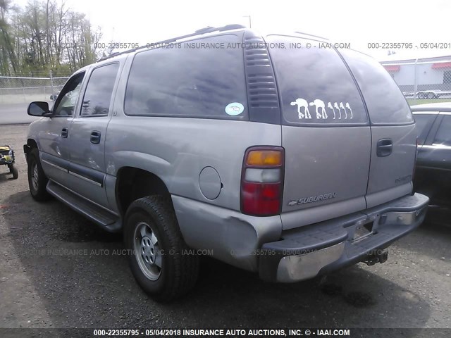 1GNFK16Z52J106285 - 2002 CHEVROLET SUBURBAN K1500 TAN photo 3