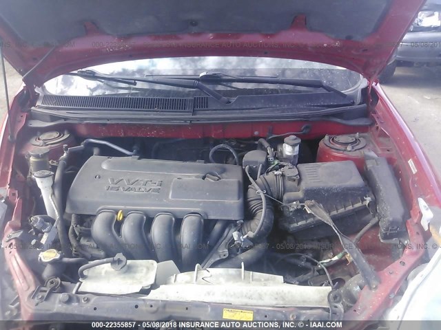 2T1KR32E54C224742 - 2004 TOYOTA COROLLA MATRIX XR RED photo 10