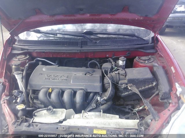 2T1KR32E54C224742 - 2004 TOYOTA COROLLA MATRIX XR RED photo 10