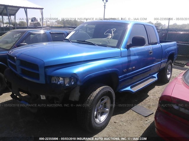 3B7HF13Z11G722544 - 2001 DODGE RAM 1500 BLUE photo 2