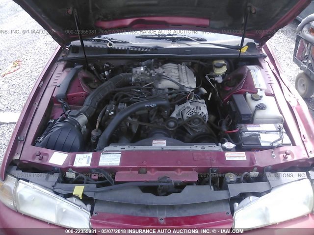 1FALP6248VH155633 - 1997 FORD THUNDERBIRD LX RED photo 10