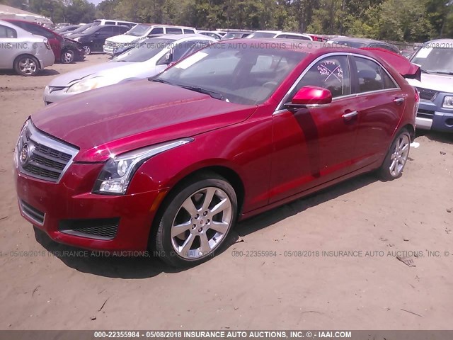 1G6AH5R36D0116836 - 2013 CADILLAC ATS LUXURY RED photo 2