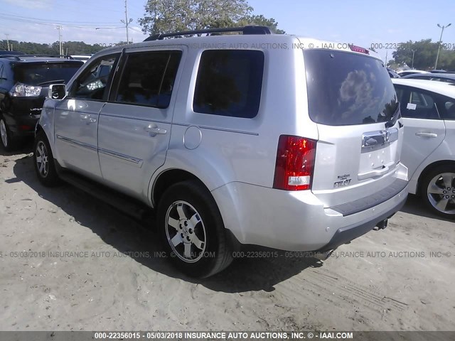 5FNYF38909B017126 - 2009 HONDA PILOT TOURING SILVER photo 3