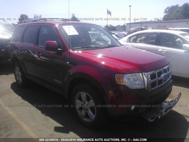 1FMCU04158KC82667 - 2008 FORD ESCAPE LIMITED RED photo 1
