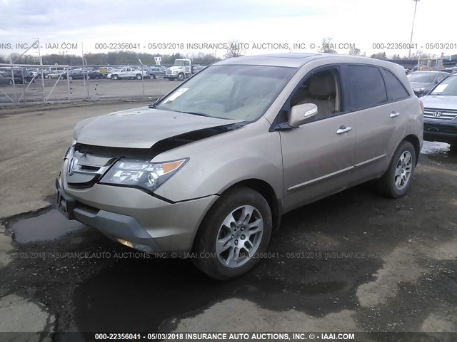 2HNYD28378H508467 - 2008 ACURA MDX TECHNOLOGY GOLD photo 2