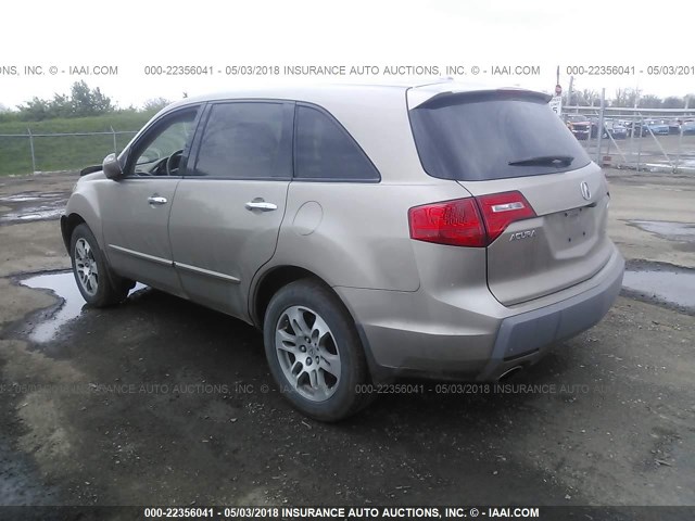 2HNYD28378H508467 - 2008 ACURA MDX TECHNOLOGY GOLD photo 3