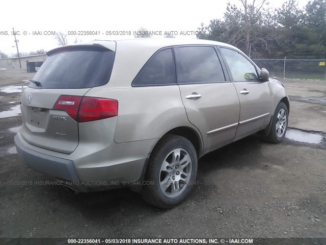 2HNYD28378H508467 - 2008 ACURA MDX TECHNOLOGY GOLD photo 4
